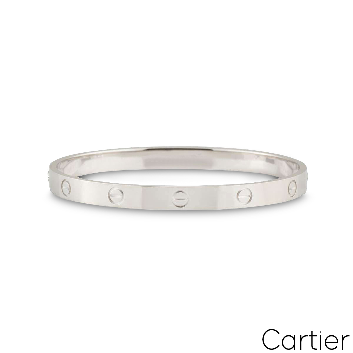 Cartier White Gold Plain Love Bracelet Size 19 B6035419 Cartier White Gold Plain Love Bracelet Size 19 B6035419